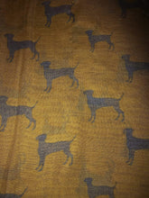 Load image into Gallery viewer, Pamper Yourself Now Labrador Dog Scarf Mustard with Grey Dogs Fashion Long Soft wrap/Sarong