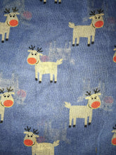 Load image into Gallery viewer, Pamper Yourself Now Blue Rudolph Reindeer Christmas Long Scarf
