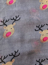 Load image into Gallery viewer, Pamper Yourself Now Grey red Nose Rudolph Reindeer Christmas Long Scarf