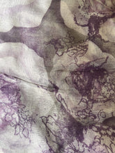 Load image into Gallery viewer, Pamper Yourself Now Light Grey with Cream/Purple Big Roses Design Scarf