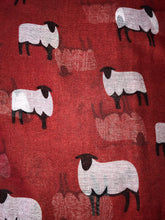 Load image into Gallery viewer, Pamper Yourself Now Red Sheep Design Long Scarf, Great for Presents/Gifts for Sheep Lovers.