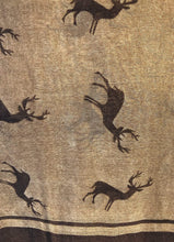 Load image into Gallery viewer, Pamper Yourself Now Brown with Brown Reindeer Design Scarf with Border. Lovely Long Soft Scarf Fantastic Gift