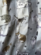 Load image into Gallery viewer, Grey Shiny cat Scarf with Multi-Coloured Cats Thin Scarf.