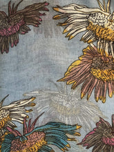 Load image into Gallery viewer, Light blue colourful daisy scarf Lovely soft scarf