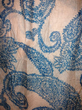 Load image into Gallery viewer, Pamper Yourself Now Coral with Blue Paisley Pattern, Long Scarf, Soft Ladies Fashion London