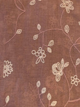 Load image into Gallery viewer, Pamper Yourself Now Pink with White Embroidered Flowers and Leaf Design Long Scarf/wrap with Frayed Edge