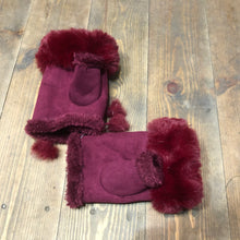 Load image into Gallery viewer, suede faux fur gloves