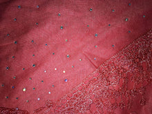 Load image into Gallery viewer, Pamper Yourself Now Orange Jersey with Sparkle and lace Trimmed Triangle Scarf Soft Summer Fashion London Fashion Fab Gift