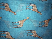 Load image into Gallery viewer, Teal giraffe long soft scarf