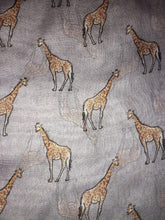 Load image into Gallery viewer, Grey giraffe long soft scarf