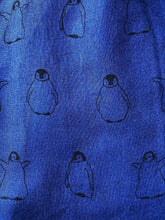 Load image into Gallery viewer, Navy with black baby penguins long soft scarf