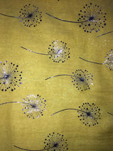 Load image into Gallery viewer, Pamper Yourself Now Mustard with Silver Dandelion Design Long Scarf