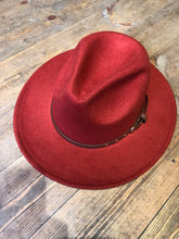 Load image into Gallery viewer, Orange Adjustable felt look Fedora hat