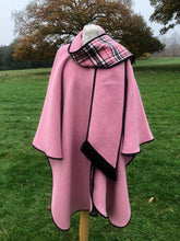 Load image into Gallery viewer, Pink tartan reversible cape