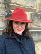 Load image into Gallery viewer, Orange Adjustable felt look Fedora hat