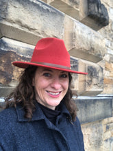Load image into Gallery viewer, Orange Adjustable felt look Fedora hat
