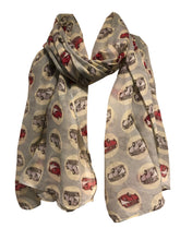 Load image into Gallery viewer, VW campervan design ladies long scarf, great for present/gifts. (light blue)