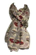 Load image into Gallery viewer, VW campervan design ladies long scarf, great for present/gifts. (light blue)