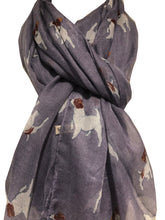 Load image into Gallery viewer, Pamper Yourself Now Purple Jack Russell Dog Scarf/wrap