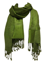 Load image into Gallery viewer, Bright Green Slightly Patterned Pashmina Style Scarf, Lovely Soft - Lovely Summer wrap, Fantastic Gift