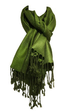 Load image into Gallery viewer, Bright Green Slightly Patterned Pashmina Style Scarf, Lovely Soft - Lovely Summer wrap, Fantastic Gift