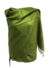 Load image into Gallery viewer, Bright Green Slightly Patterned Pashmina Style Scarf, Lovely Soft - Lovely Summer wrap, Fantastic Gift