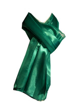 Load image into Gallery viewer, Plain light Green Faux Chiffon and Satin Style Striped Scarf Thin Pretty Scarf Great for Any Outfit Lovely Gift