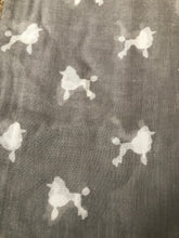 Load image into Gallery viewer, White fancy poodle design soft long scarf