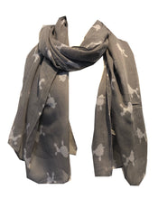 Load image into Gallery viewer, White fancy poodle design soft long scarf
