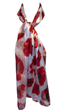 Load image into Gallery viewer, Cream thin poppy Ladies Soft Long scarf