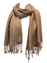 Load image into Gallery viewer, Plain Beige Pashmina Style Scarf