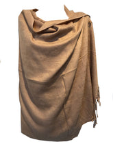 Load image into Gallery viewer, Plain Beige Pashmina Style Scarf