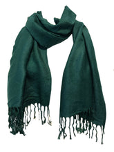 Load image into Gallery viewer, Plain Emerald green Pashmina Style Scarf