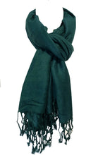 Load image into Gallery viewer, Plain Emerald green Pashmina Style Scarf