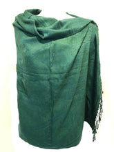 Load image into Gallery viewer, Plain Emerald green Pashmina Style Scarf