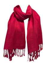 Load image into Gallery viewer, Plain Fuchsia Pink Pashmina Style Scarf