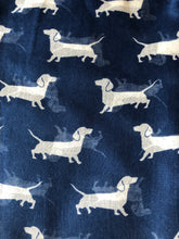 Load image into Gallery viewer, Navy with white dachshund scarf