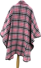 Load image into Gallery viewer, Pink tartan reversible cape UK