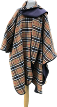 Load image into Gallery viewer, Lilac tartan Reversible cape for women
