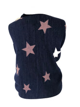 Load image into Gallery viewer, Navy with pink star blanket scarf