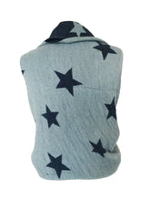 Load image into Gallery viewer, Navy with blue star blanket scarf