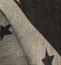 Load image into Gallery viewer, Black with grey star blanket scarf
