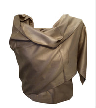 Load image into Gallery viewer, Dark and Light Beige Reversible 100% Silk Scarf/wrap with Slightly Frayed Edge Lovely Long Scarf