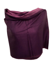 Load image into Gallery viewer, Dark and Light Purple Reversible 100% Silk Scarf/wrap with Slightly Frayed Edge Lovely Long Scarf
