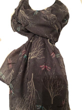 Load image into Gallery viewer, Grey Dragonfly Daydream Design Soft Long Scarf/wrap