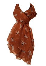 Load image into Gallery viewer, Orange with White Cats with a Bow Long Scarf