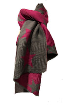 Load image into Gallery viewer, Hot Pink and grey star blanket scarf