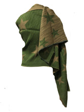 Load image into Gallery viewer, Green and beige  star blanket scarf