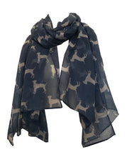 Load image into Gallery viewer, Pamper Yourself Now Labrador Dog Long Soft wrap/Sarong, Great for prsents. (Navy with White)