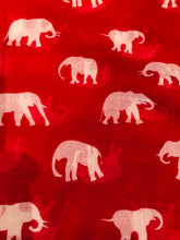Load image into Gallery viewer, Red with white elephant scarf